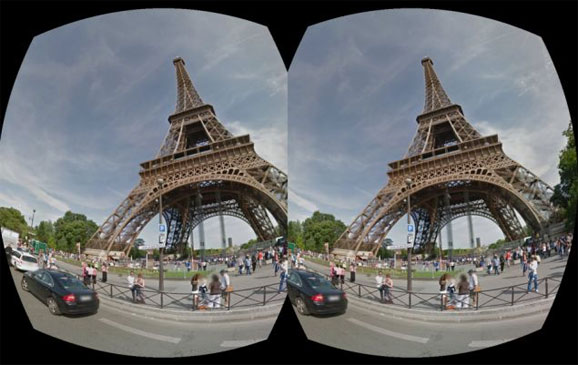 Stereo image of the Eiffel Tower in Paris